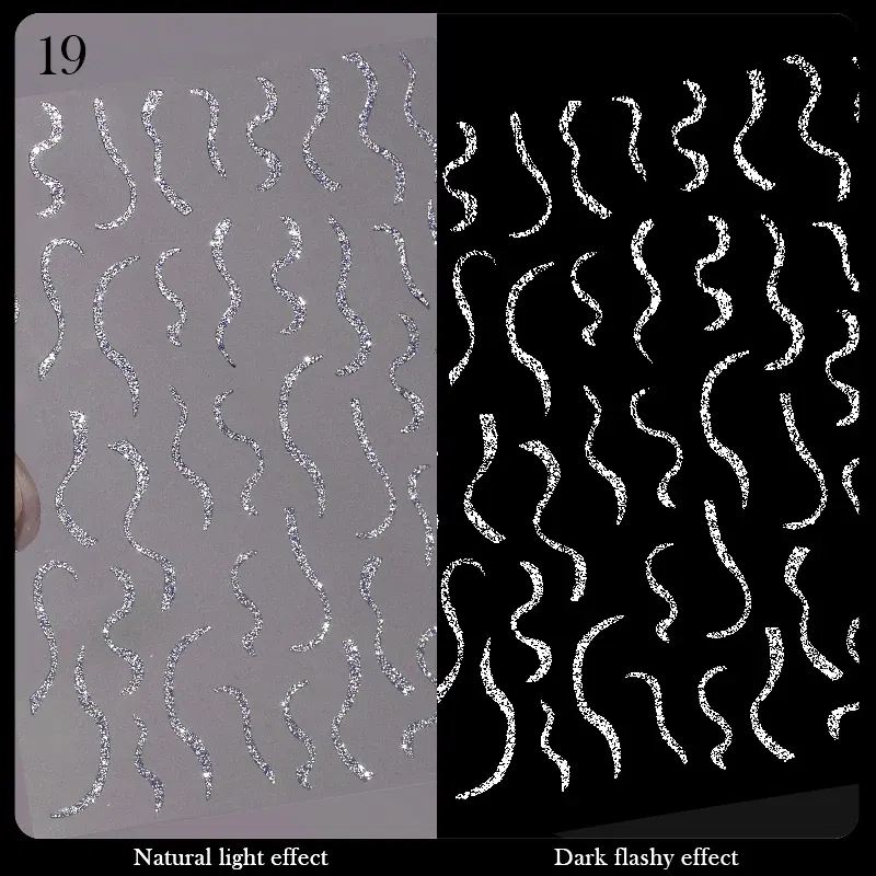 White French 3D Nail Stickers Manicure Gradient Line Flower Nail Art Designs Self-Adhesive Nail Tips Guides for DIY Decoration