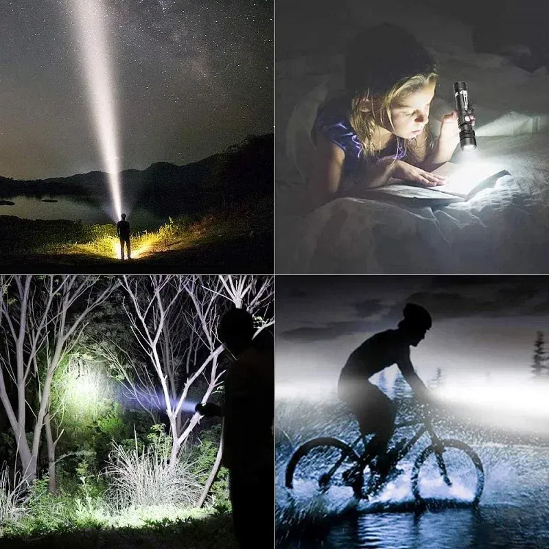 Emitting Color: changeable - Ultra Bright Flashlight USB Linterna LED Torch Lanterna Power Tips Bicycle Light Rechargeable Use 18650