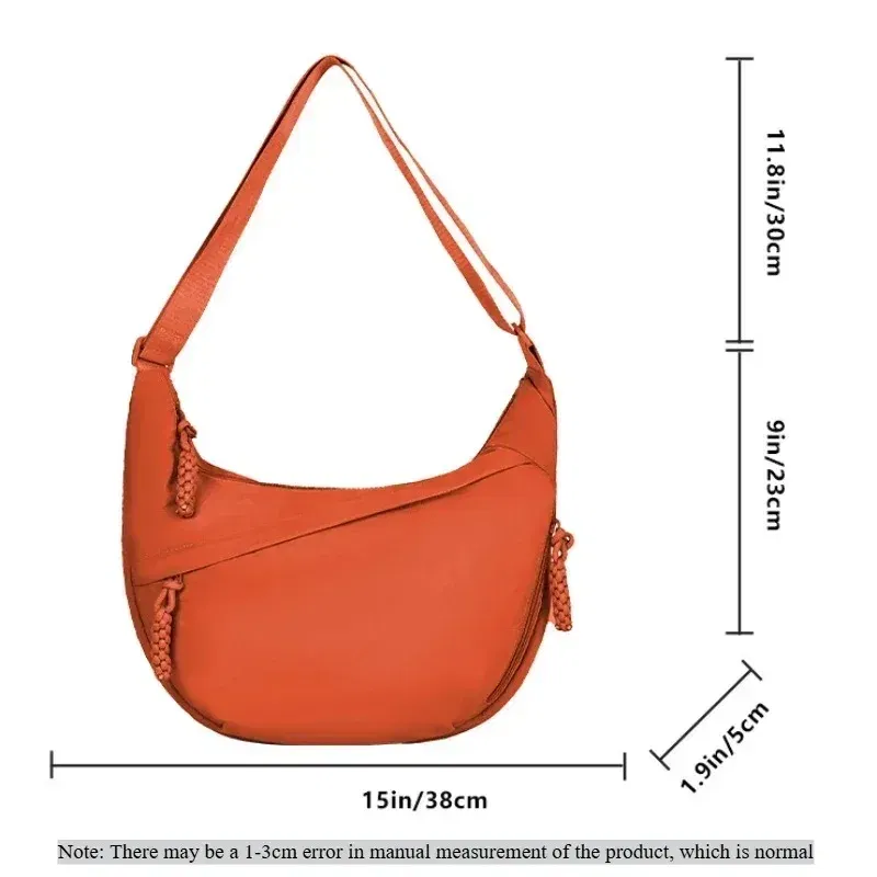 Color: Blue - Trendy Women's Soft Cloth Shoulder Bag Solid Color Student Casual Style Big Handbags Crossbody Bags for Women Shoulder Hobos Bag