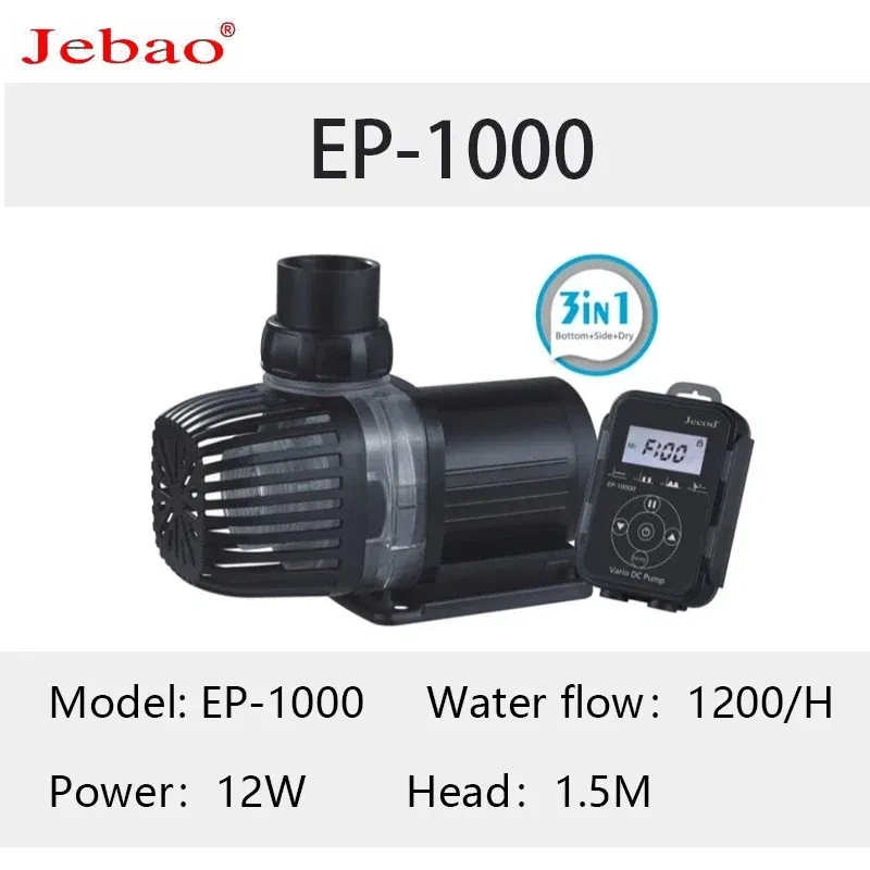 Color: WHITE, Power: 3W - 2023 Jebao Jecod aquarium EP submersible pump LCD display WIFI fish tank inverter silent top water circulation pump fish pond