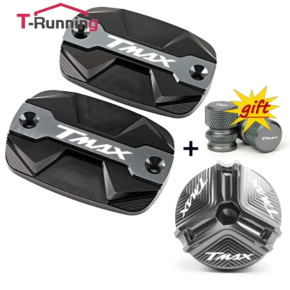 Color: Black - For YAMAHA TMAX 530 500 560 TMax530 SX DX TECH MAX Accessories Motorcycle Brake Oil Fluid Cap Master Cylinder Reservoir Cover