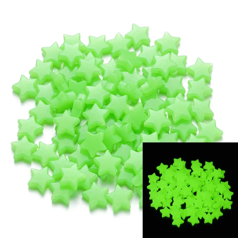 Color: PURPLE, Item Diameter: 2mm - 50Pcs Luminous Star Beads Heart Shape Acrylic Beads Loose Spacer Beads for Jewelry Making DIY Bracelet Necklace Accessories