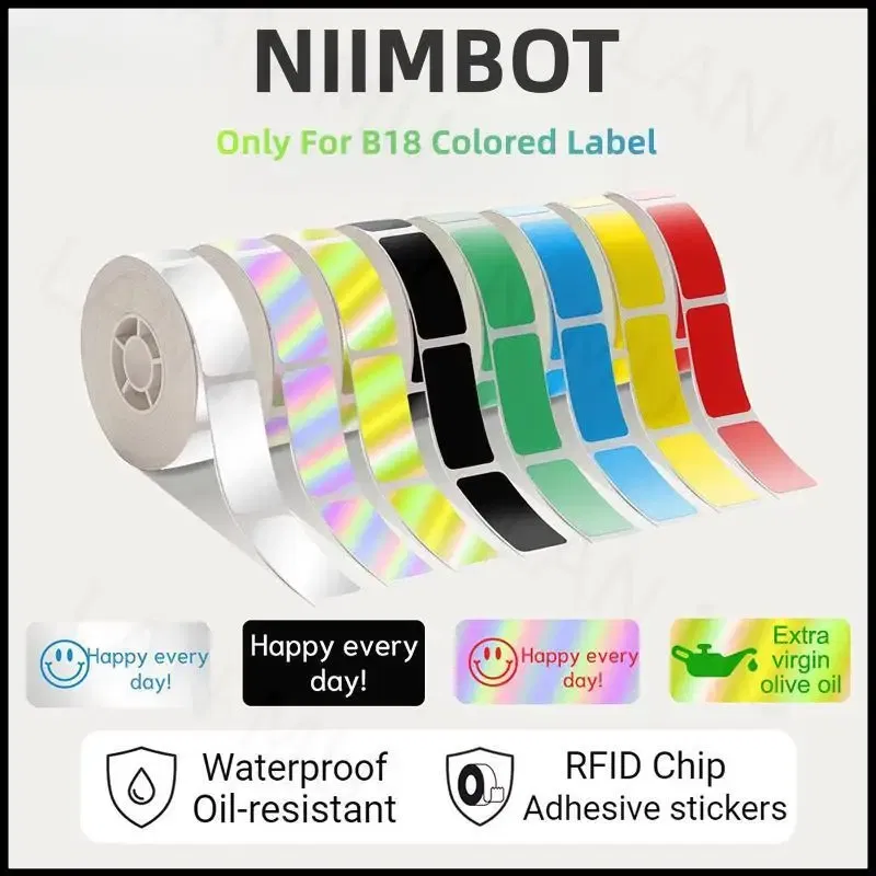 color: WHITE - NIIMBOT B18 Printer label,Tapes for Thermal Transfer Label Printer/Color label ,  for a long time without fading,14x30mm series.