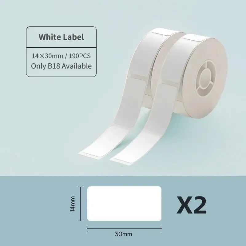 color: WHITE - NIIMBOT B18 Printer label,Tapes for Thermal Transfer Label Printer/Color label ,  for a long time without fading,14x30mm series.
