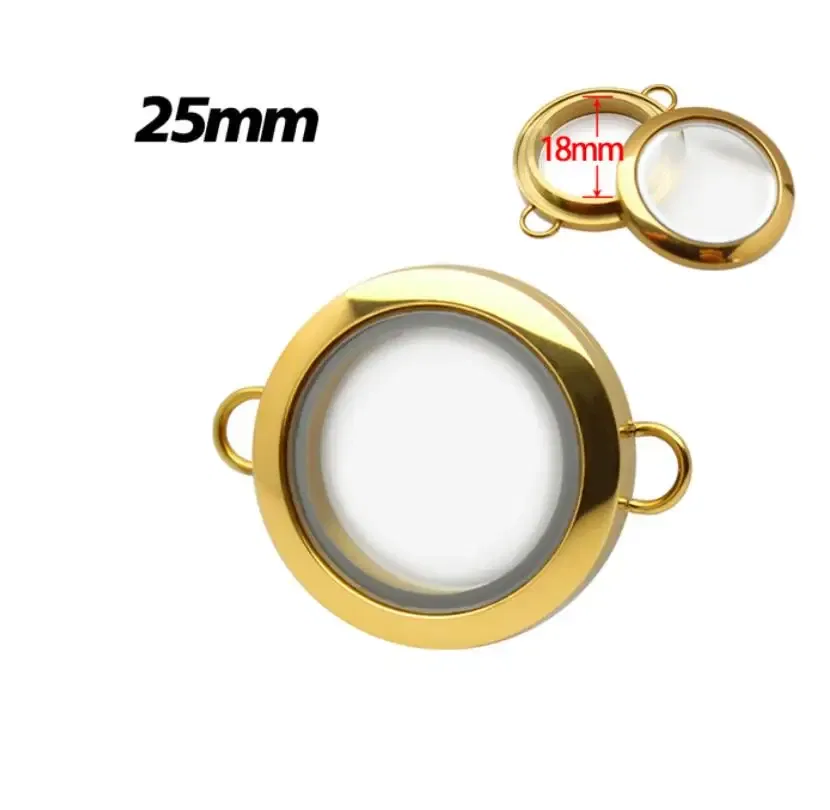 Metal Color: Green Dragonly - 1pc 20mm 25mm 30mm Stainless Steel Floating Locket Glass Memory twist Locket silver gold color For Bracelet Jewelry Making