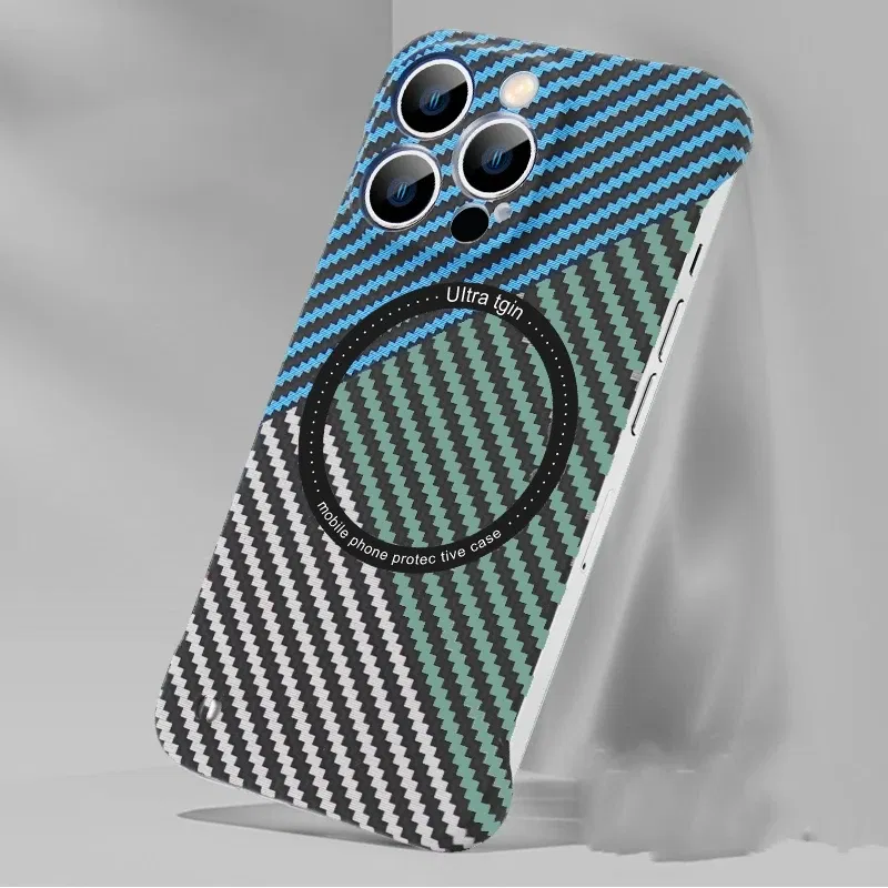 Color: Dark Pink, Material: Microfiber - Luxury Carbon Fiber for iPhone 11 14 Plus 12 13 Pro Max Magsafe Case Magnetic Wireless Hard Thin Slim Cover for iPhone 13 14 Max