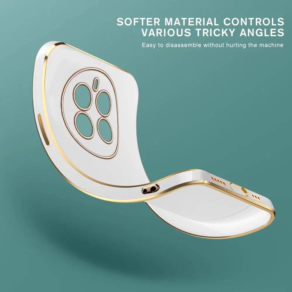 Material: ABS, Color: WHITE - Realmi 12 Pro Plus 5G Case New Straight Edge Electroplating TPU Soft Cover For Realme 12 Pro+ 5G Protect Lens  Shockproof Coque