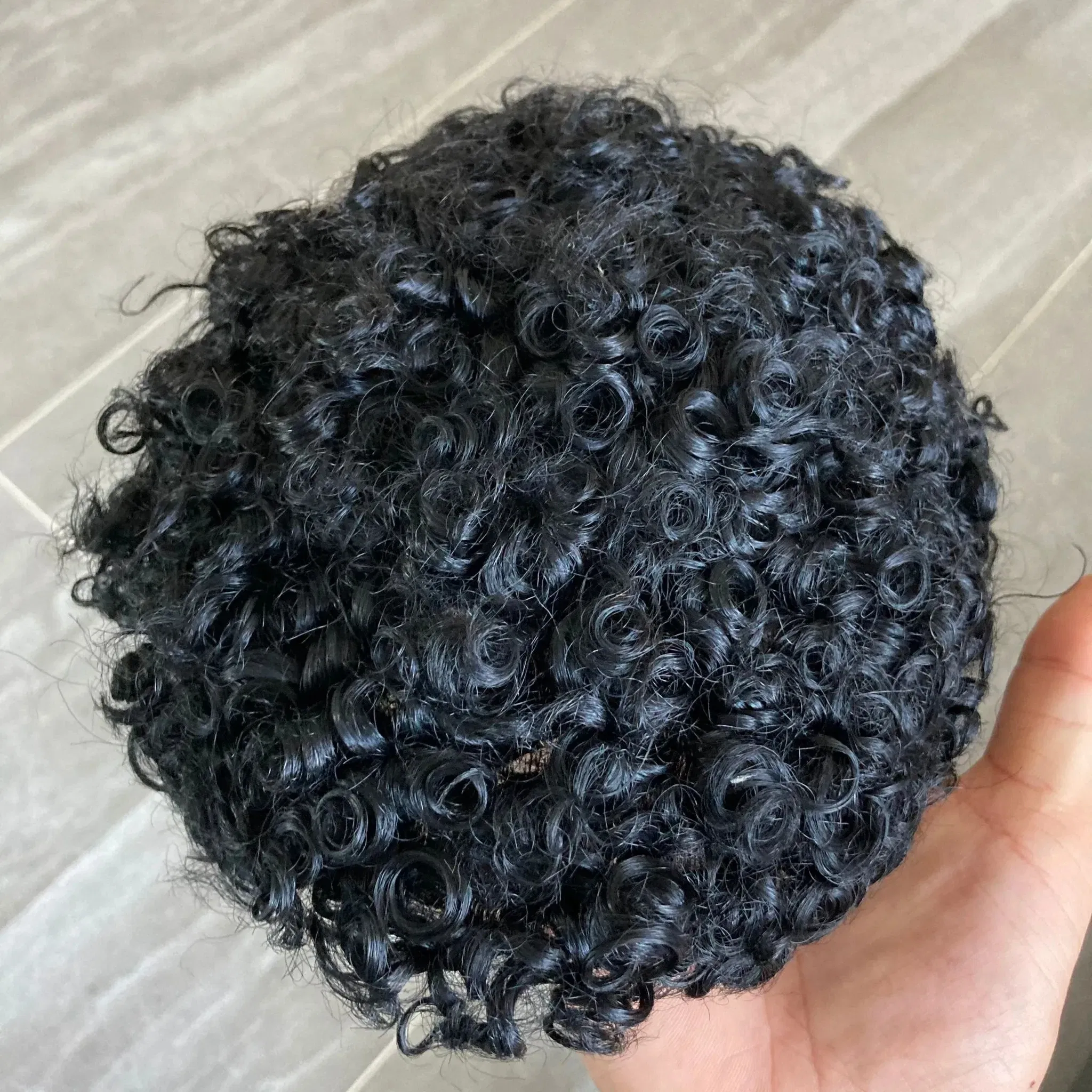 Toupee Color: 1780#, Toupee Density: 130%, Length: 6 inches, Toupee Size: 7x9, Toupee Design: free - 20MM Curly Brown Black Super Durable Mono Lace&Pu Mens Toupee Wig Human Hair 15mm Capillary Prosthesi Weave Replacement For Male