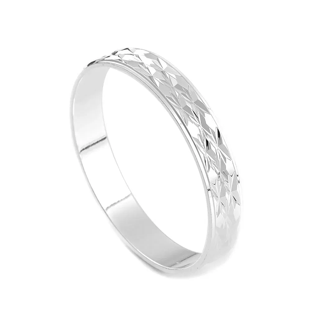 Metal Color: SILVER PLATED - 4Pcs 18k 8mm Width 45MM 55MM 65MM 70MM Dubai Baby Cute Bangles For Girl Jewelry Silve Color Bangles Girls Birthday Jewelry Gifts