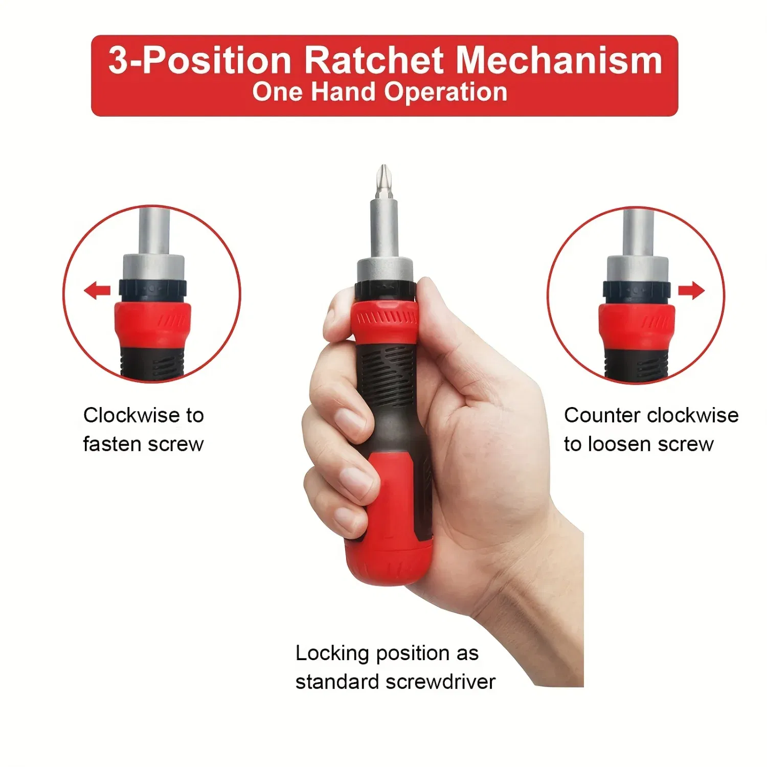 Color: Red, Ships From: CHINA - 13-in-1 Ratchet Screwdriver Set with Torx Safety, Flat Head, Phillips, Hex, Square, and 1/4" Nut Screwdrivers - All-in-One Repai