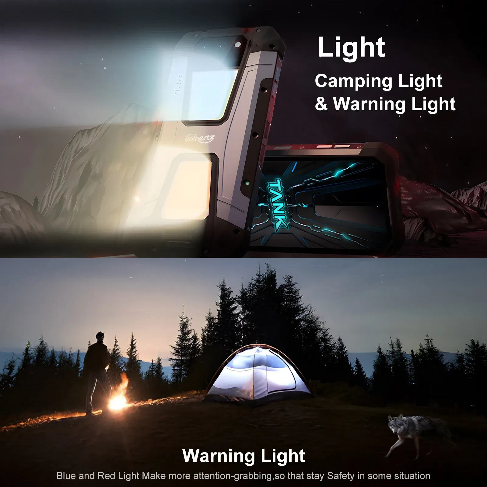 Color: black, Ships From: CHINA, Bundle: Official Standard, ROM: 512G - Unihertz TANK 2 Projector phone 22GB 256/512GB 32MP 108MP 64MP Night Vision Double Camping Light 15500mAh G99 Support TF SD NFC