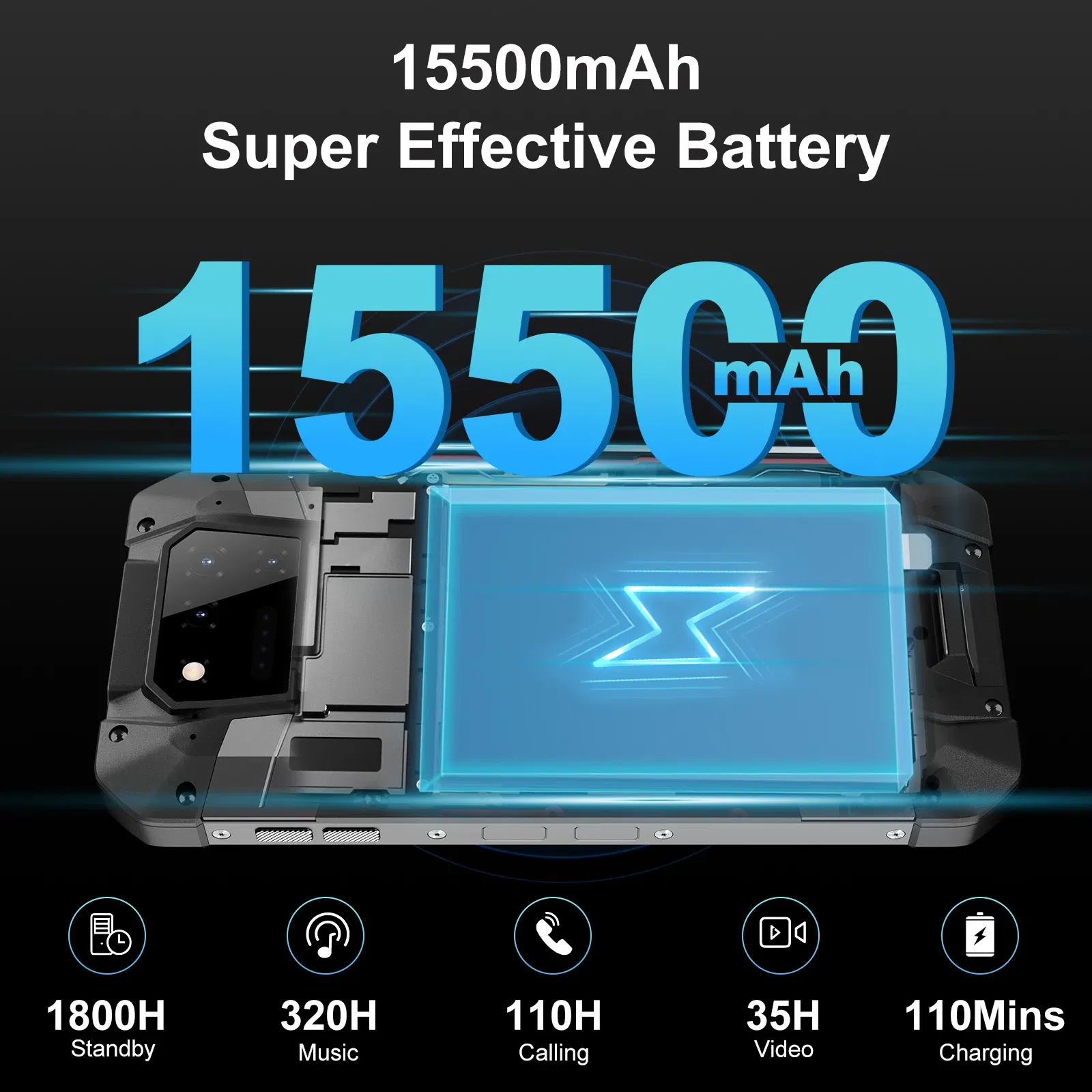 Color: black, Ships From: CHINA, Bundle: Official Standard, ROM: 512G - Unihertz TANK 2 Projector phone 22GB 256/512GB 32MP 108MP 64MP Night Vision Double Camping Light 15500mAh G99 Support TF SD NFC