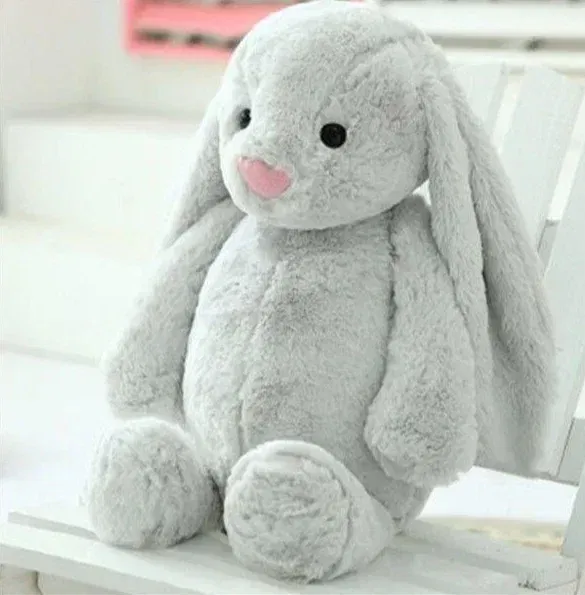 Color: GRAY, Ships From: CN, Height: 100cm-150cm - Personalied Baby Gifts Embroidered Plush Bunny Toys with Kids Customized Name First Easter Boys Girls Birthday Gifts Children