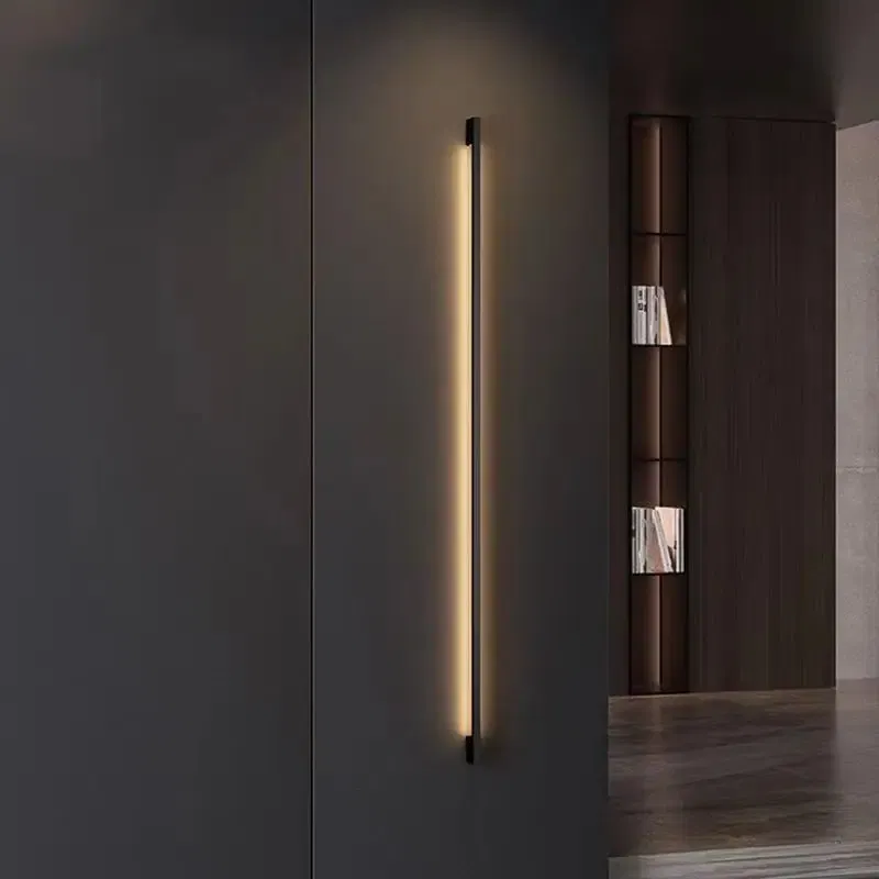 Nature White(3500-5500K) Modern Minimalist Long Wall Lamp LED Wall Mounted Light Indoor Living Room Bedroom Background Lamp Home Decora Fixtures 110/220V