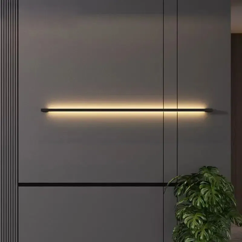 Nature White(3500-5500K) Modern Minimalist Long Wall Lamp LED Wall Mounted Light Indoor Living Room Bedroom Background Lamp Home Decora Fixtures 110/220V