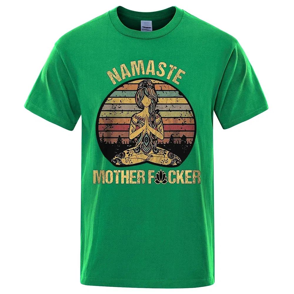 Color: GRAY, Size: XXL - Vintage Namaste Mother Explicit Funny T-shirt T Shirt Men Tshirt Wome Cotton Tees Tops Loose Short Sleeves Oversized Clothing