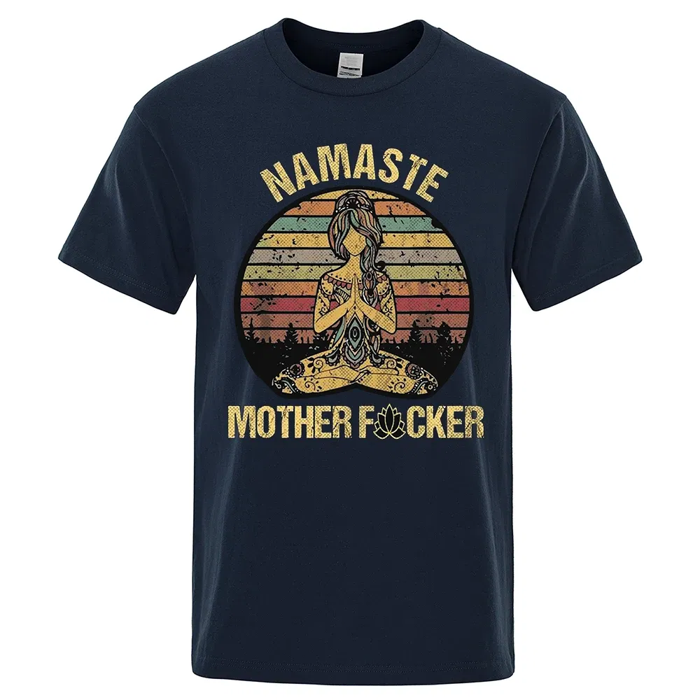 Color: GRAY, Size: XXL - Vintage Namaste Mother Explicit Funny T-shirt T Shirt Men Tshirt Wome Cotton Tees Tops Loose Short Sleeves Oversized Clothing