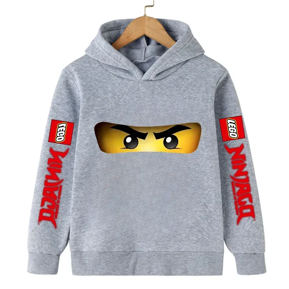 Color: Pink, Kid Size: 24M - Lego Phantom Ninja Cartoon Children's Hooded Hoodies Casual Sports Sweatshirt 3-13 Year Old Boy Kid Baby Girls Clothes Pullover
