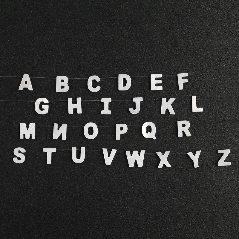 Color: Blue - Trend DIY Handmade Vertical Capital Letter Pendant Beads Jewelry Making Accessories Necklace Bracelet Letras Materiales