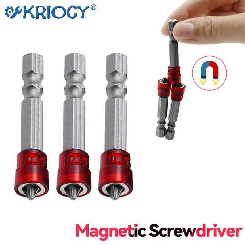 Color: Gold - Magnetic Screwdriver Bit PH2 Cross-head 1/4 Inch Hex Shank Screwdriver Holder Ring for House Working Electric Screwdriver Kit