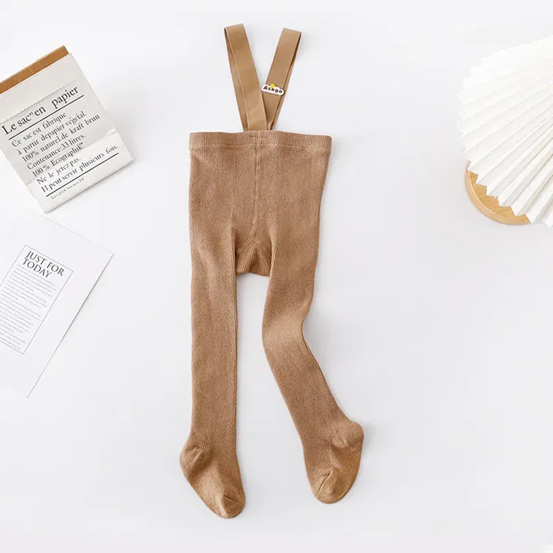 Color: SKY BLUE, Kid Size: 3M - Baby Girl Stocking 0-3 Y Infant Toddler Knit Tights Newborn Suspender Tights Pantyhose Autumn Solid High Waist Overall Legging