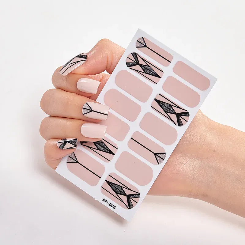 Color: Tiger Stripe - Solid Colors And Creative Nail Art Decals Plain Stickers Minimalist Design Self Adhesive Designed Nail Tape Nail Strips