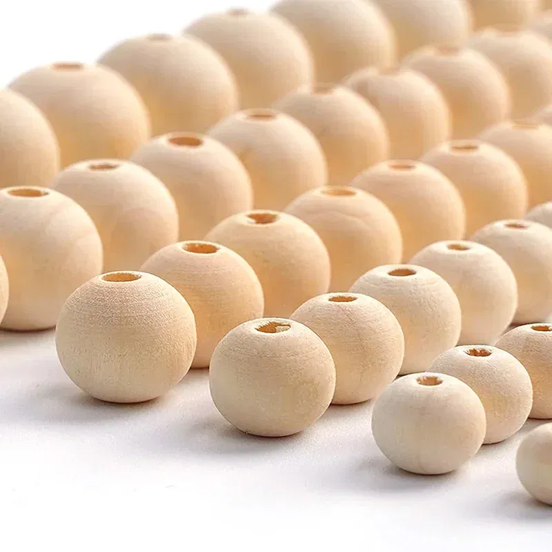 Color: PINE, Wood Diameter: 14-15cm - 2-500Pcs Natural Wooden Beads with Holes 4-30mm Round Spacer Wooden Bead Ball Loose Wood Bead Charm for DIY Handmade Accessories