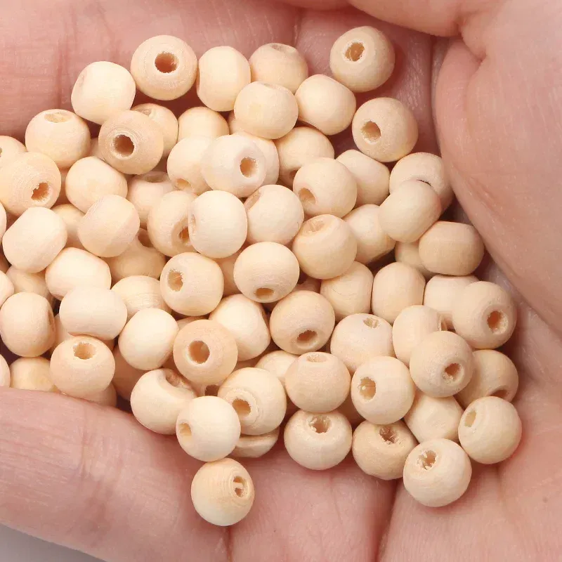 Color: PINE, Wood Diameter: 14-15cm - 2-500Pcs Natural Wooden Beads with Holes 4-30mm Round Spacer Wooden Bead Ball Loose Wood Bead Charm for DIY Handmade Accessories