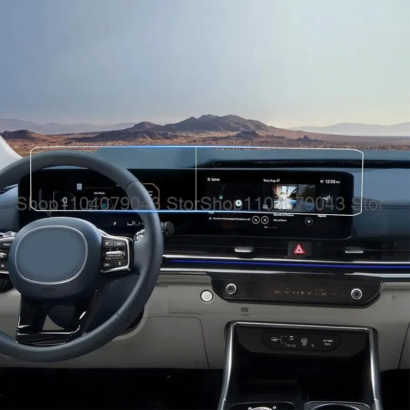 Tempered glass Screen protector For Kia Carnival 2025 12.3 inch car LCD gps Navigation and Dashboard anti-scrtch  film