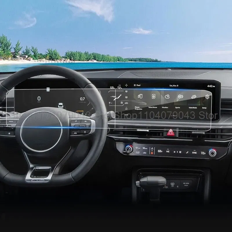 Tempered glass Screen protector For Kia Carnival 2025 12.3 inch car LCD gps Navigation and Dashboard anti-scrtch  film