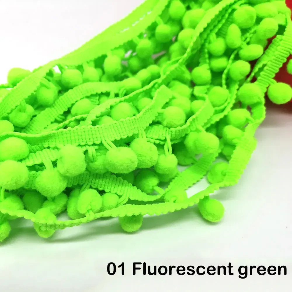 Color: army green, Size: M - 1-5yard Pom pom Fringe Lace Ribbon Pompom Trim Ball Fabric DIY Sewing Tassel Lace Kintted Fabric Handmade DIY Craft Accessorie