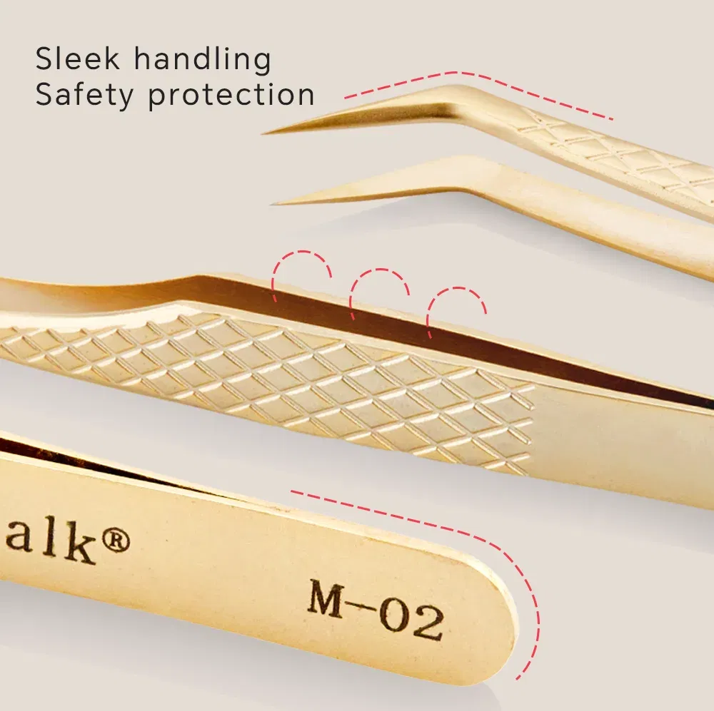 Color: Pink - Lashtalk Eyelash Extension Tweezers Makeup Tools From Nagaraku Stainless Steel Non-magnetic Volume FakeLashes Supplies Accurate