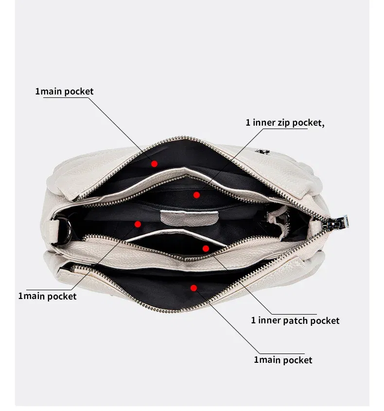 Color: Lake Blue - High Quality Real Leather Handbag Ladies' Genuine Leather Shoulder Bags Women's Casual Messenger Bags Versatile Crossbody Bag