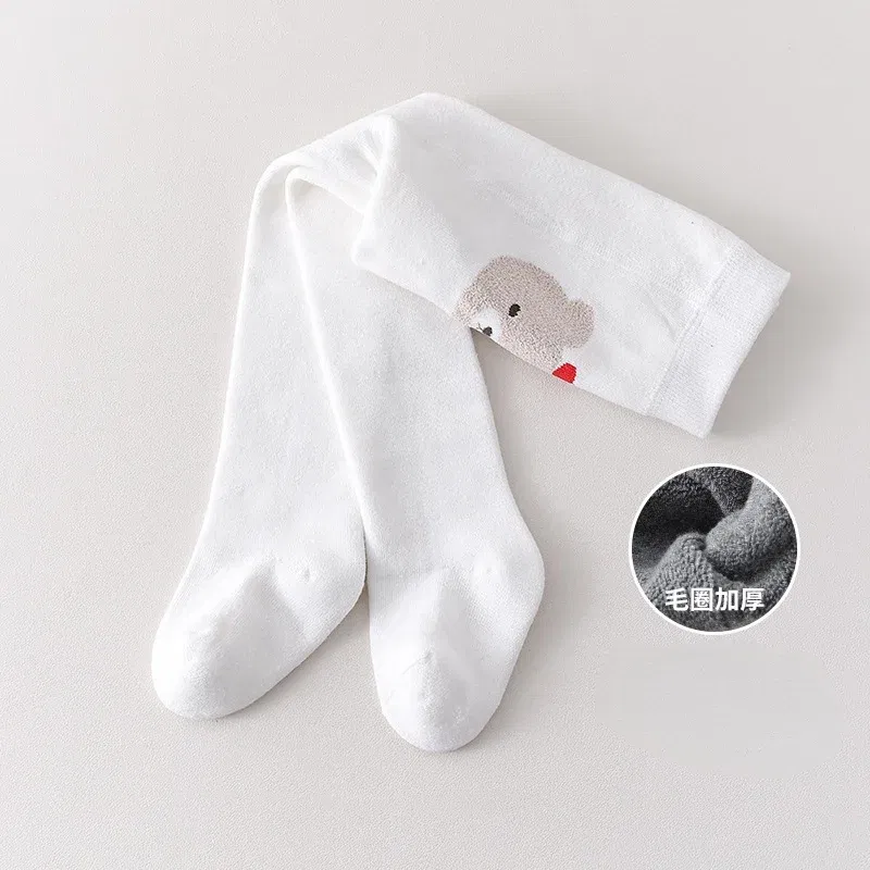 Color: Blue, Kid Size: 6M - Autumn Winter Thickened Baby Pantyhose A-class Girl Stocking Infant Toddler Knit Tights Cute Print High Waist Overall Legging