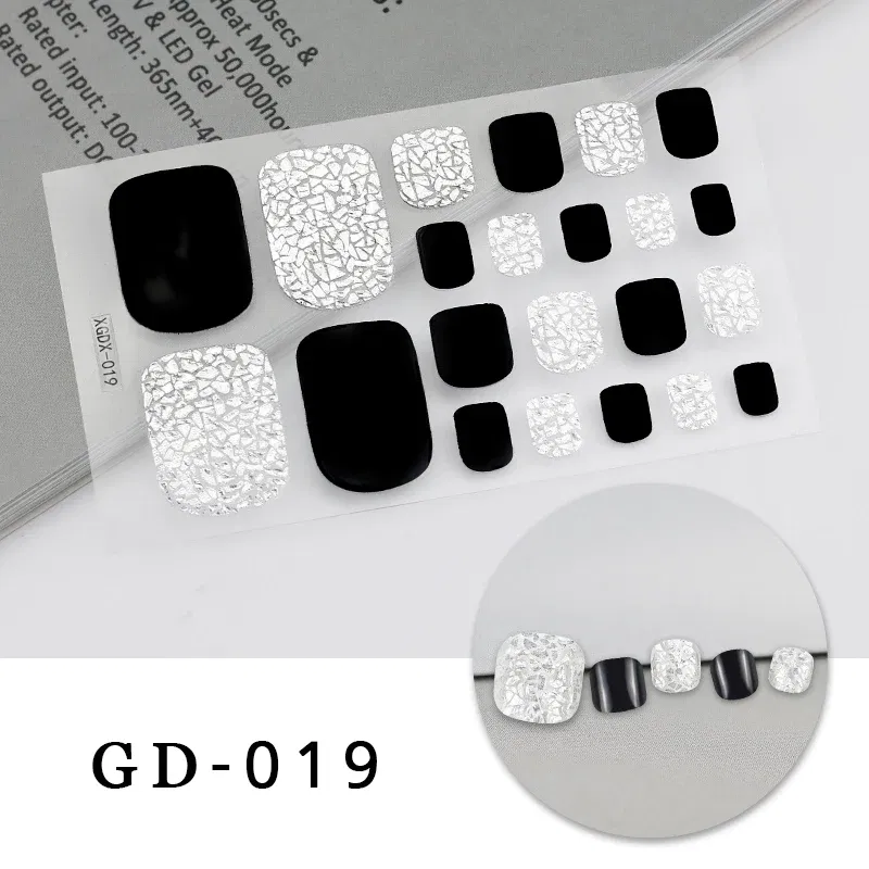 Color: Tran-Yellow - Colorful Nail Stickers Foot Shiny Glitter Nails  Charms Full Cover Self-Adhesive Nail Polish Stickers for Nails Art