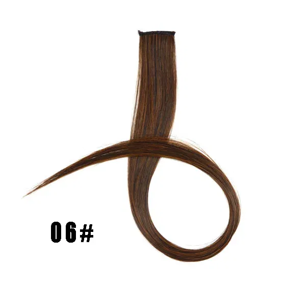 Color: 4/30HL, Stretched Length: 22inches - 22" Long 37 Colors Synthetic Straight Hairpieces Hair Extensions Anti-flaming Clip In One Piece Synthetic Hair Extension