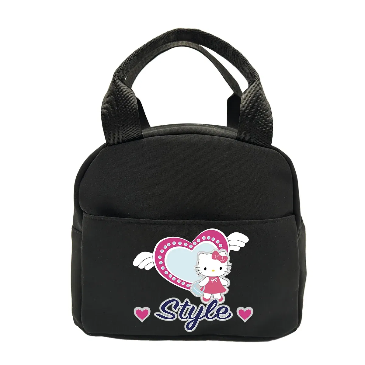 Color: black - Hello Kitty Children's Lunch Bag Primary School Lunch Box Bag Children's Best Gift Cartoon Mochila Best Gift for Children