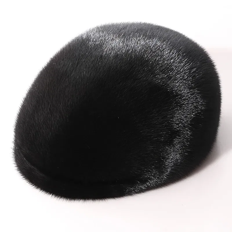Color: Pink, Hat Size: M - Real Mink Fur Hat Women'S Winter Fashion Beret Hat Warm Mink Fur Knight Beret Hat Luxury Keep Warm Russian Lady Caps