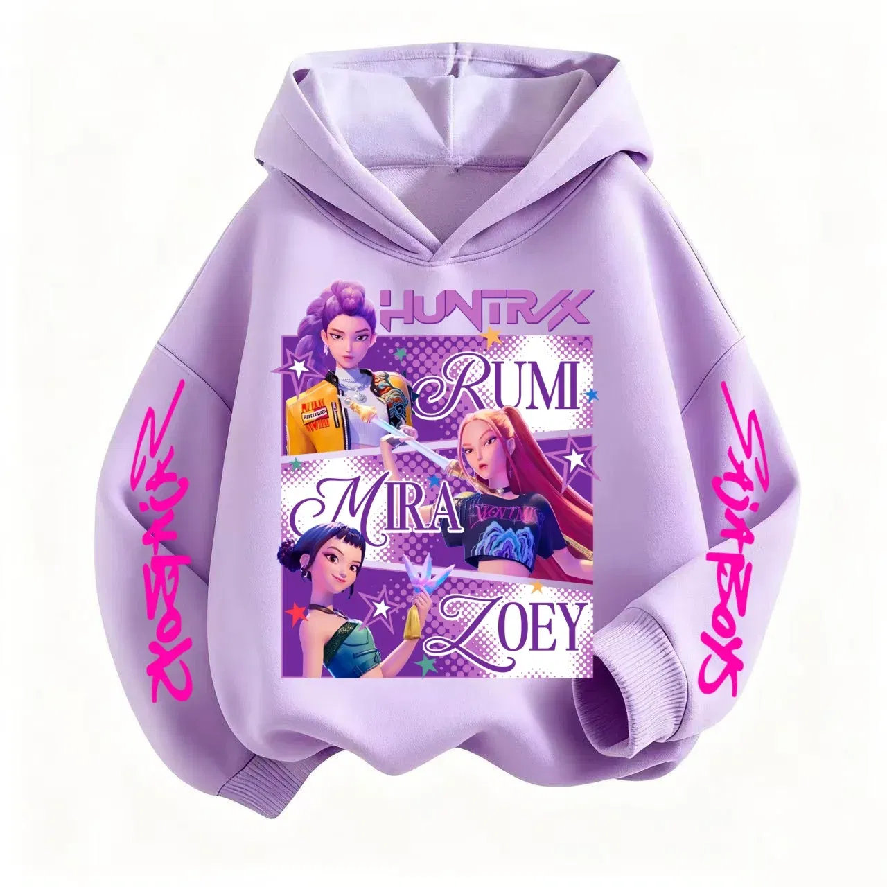 Color: SKY BLUE, Kid Size: 5 - Pure Cotton KPop Demon Hunters Mira Kids Hoodie Clothes Teen Boys Girls Clothing Fashion Clothes Spring Autumn Sweatshirt