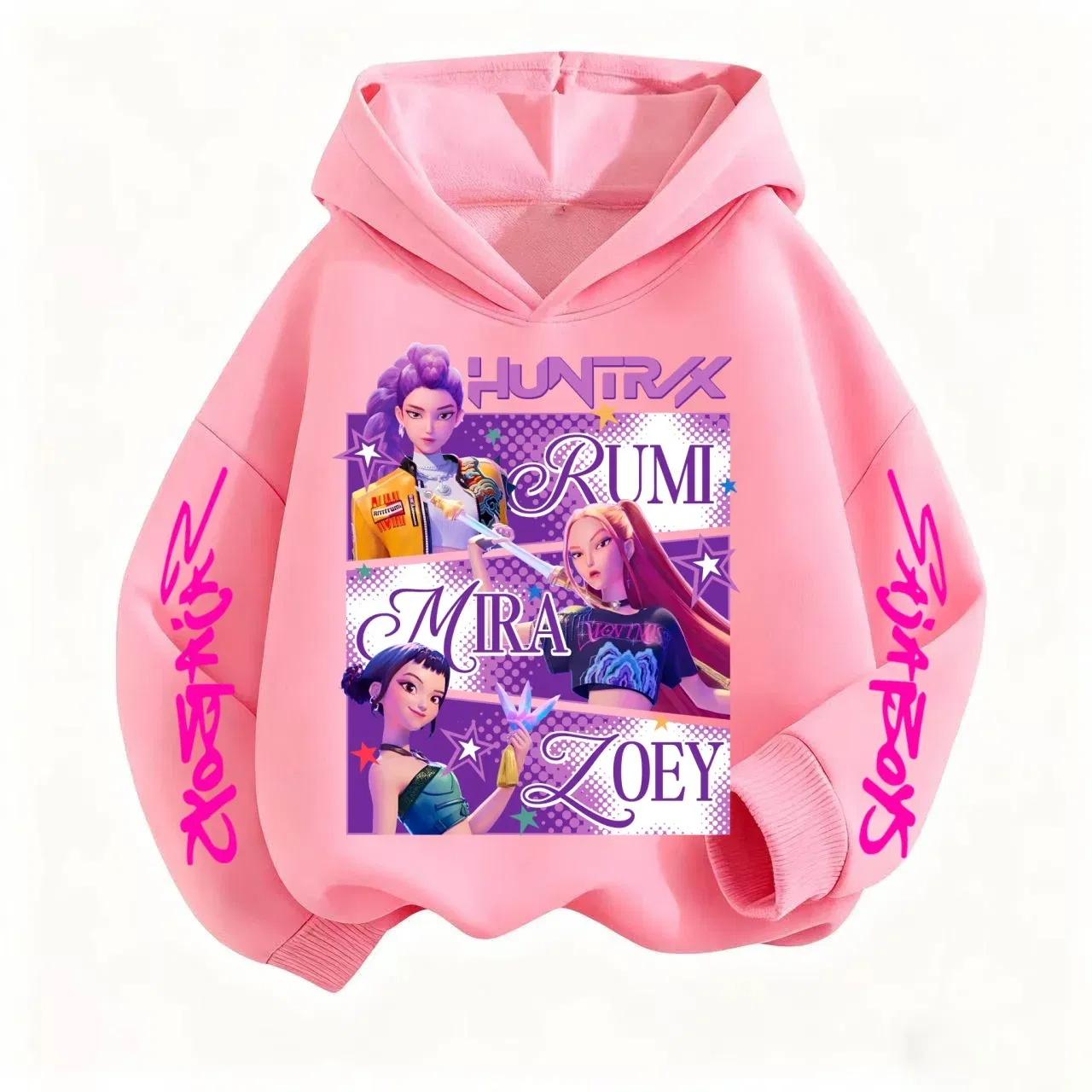 Color: SKY BLUE, Kid Size: 5 - Pure Cotton KPop Demon Hunters Mira Kids Hoodie Clothes Teen Boys Girls Clothing Fashion Clothes Spring Autumn Sweatshirt