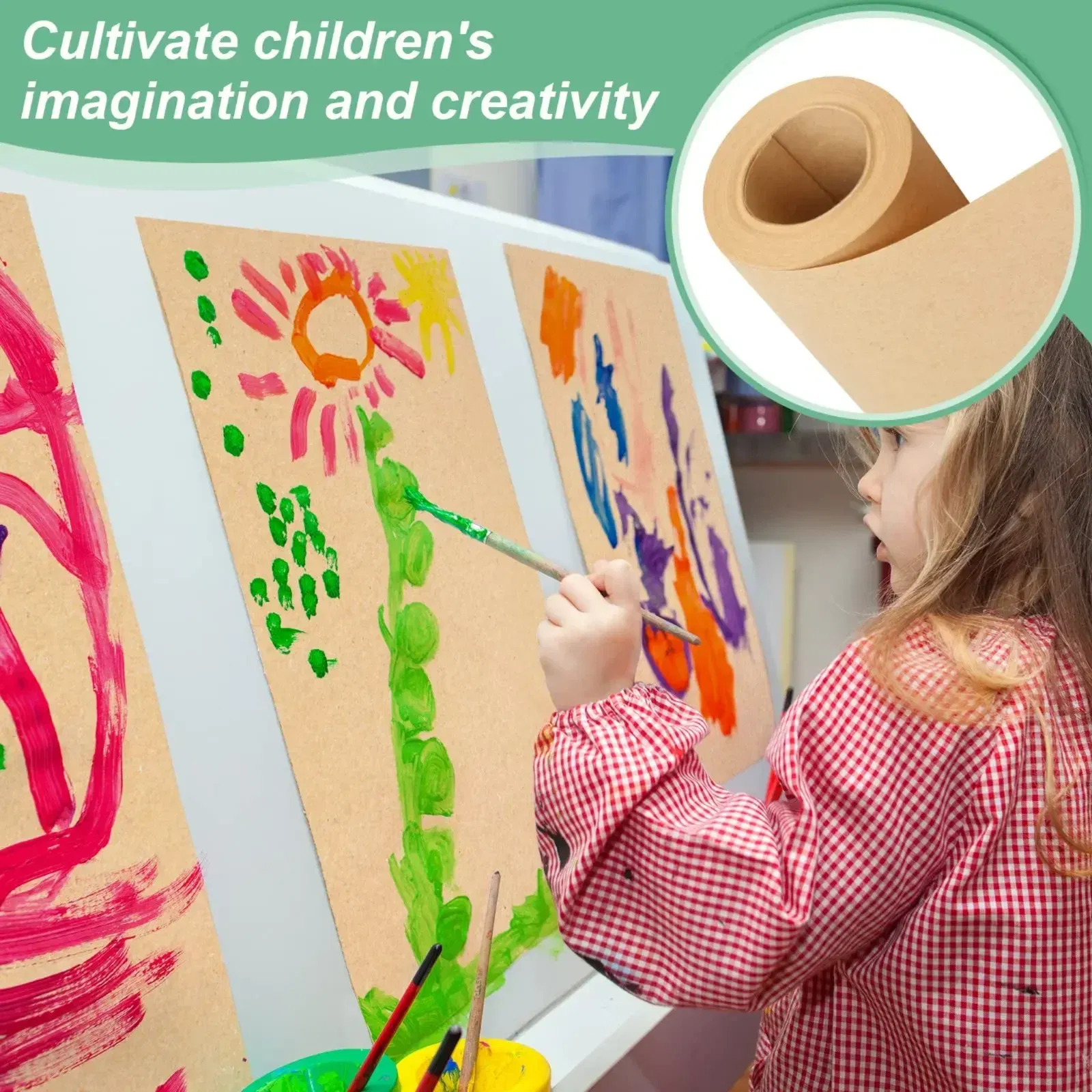 Color: Yellow - Brown kraft Paper Rolls, Gift Wrapping, Wrapping Paper, Shipping, Bulletin Boards, Crafts, DIY Making