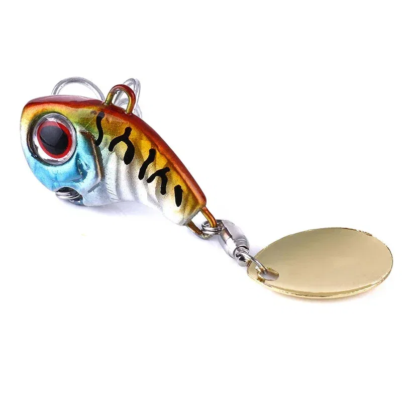 Color: Light Grey, Size: 55mm, Ships From: CHINA - 1Pcs Rotating Metal VIB vibration Bait Spinner Spoon Fishing Lures 8g/16g/21g Jigs Trout Wobbler Fishing Hard Baits Tackle Pesca