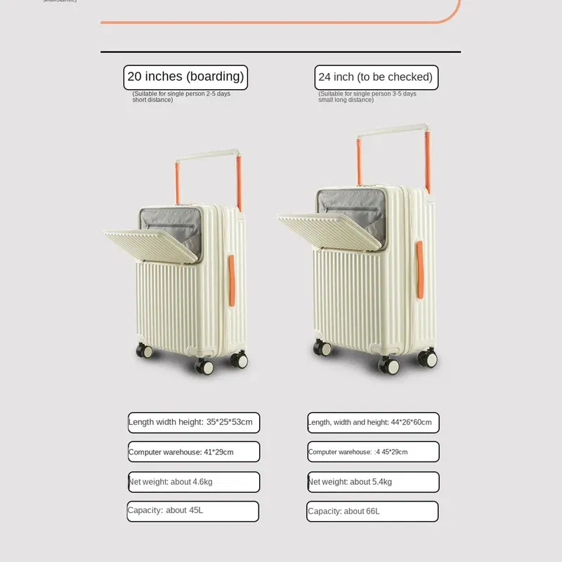 Color: SKY BLUE, Luggage Size: 24Inches 600mm - Wide Pull Rod Suitcase 2024 New Universal Wheel Small Lightweight Boarding Luggage 20 inch Password Lock Travel Case