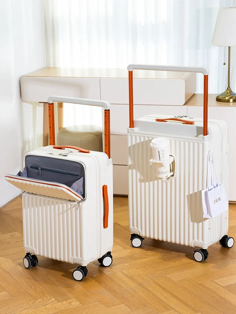 Color: SKY BLUE, Luggage Size: 24Inches 600mm - Wide Pull Rod Suitcase 2024 New Universal Wheel Small Lightweight Boarding Luggage 20 inch Password Lock Travel Case