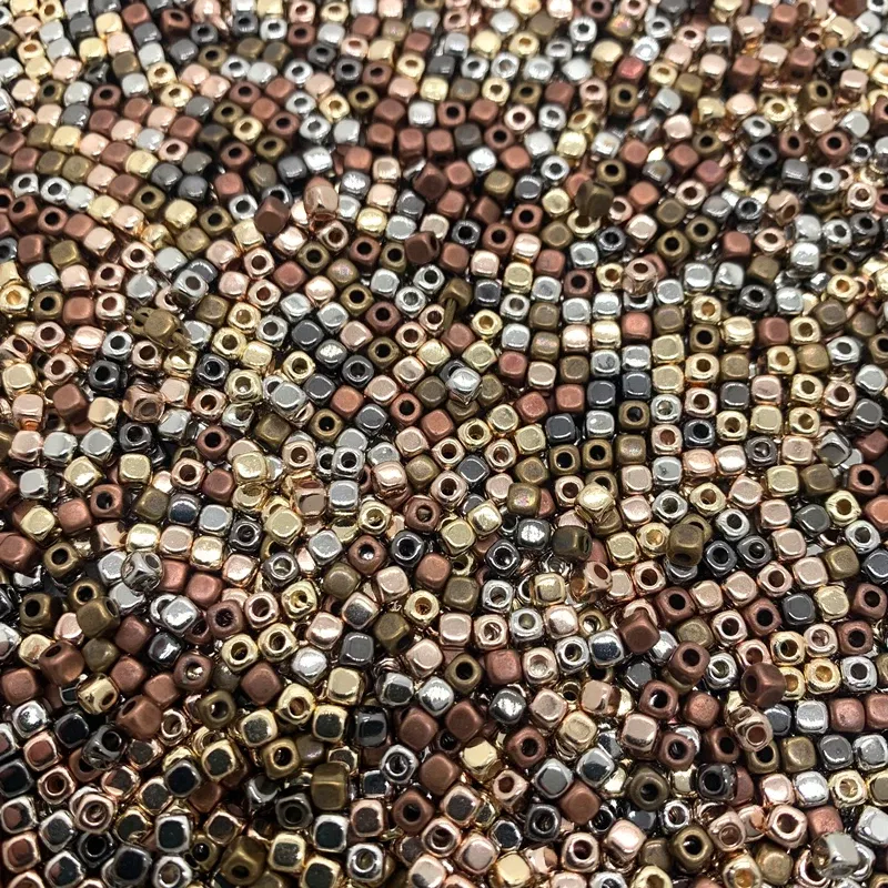 Color: black - 200pcs 3mm 4mm Acrylic MiNi CCB Square Seed Spacer Beads for Jewelry Making DIY Jewelry Accessories