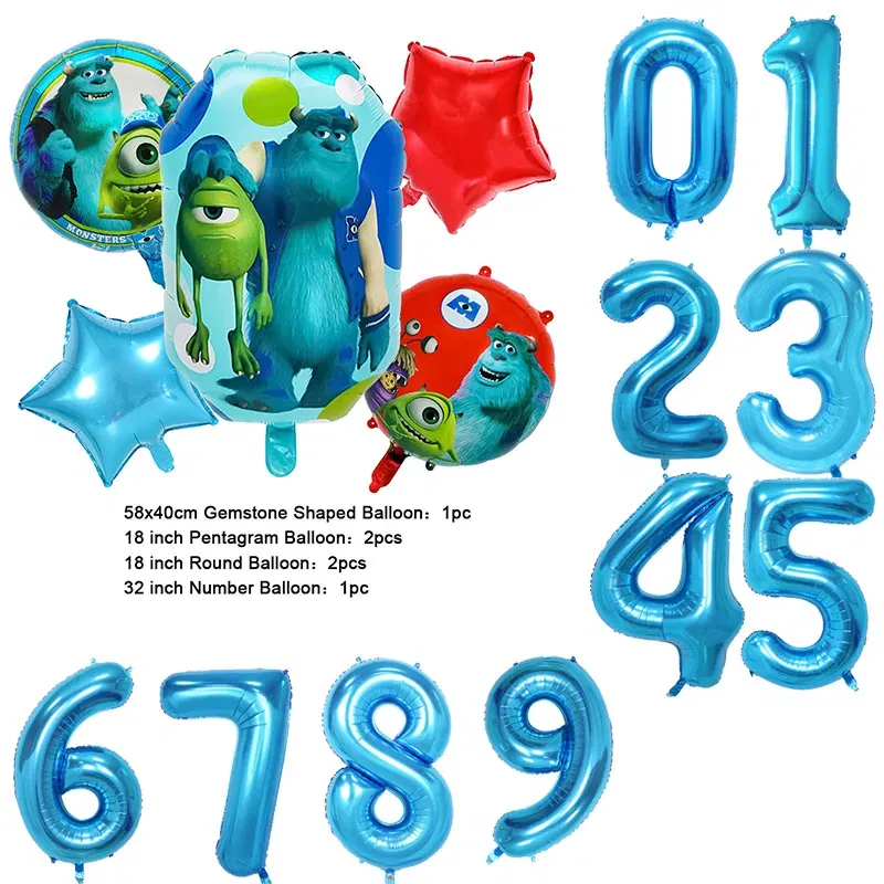 Color: Clear, Capacity: 700ml - Monsters University Monsters, Inc. Theme Birthday Party Decoration Metallic Gem Shaped Balloon Crown Shaped Balloon Baby Shower