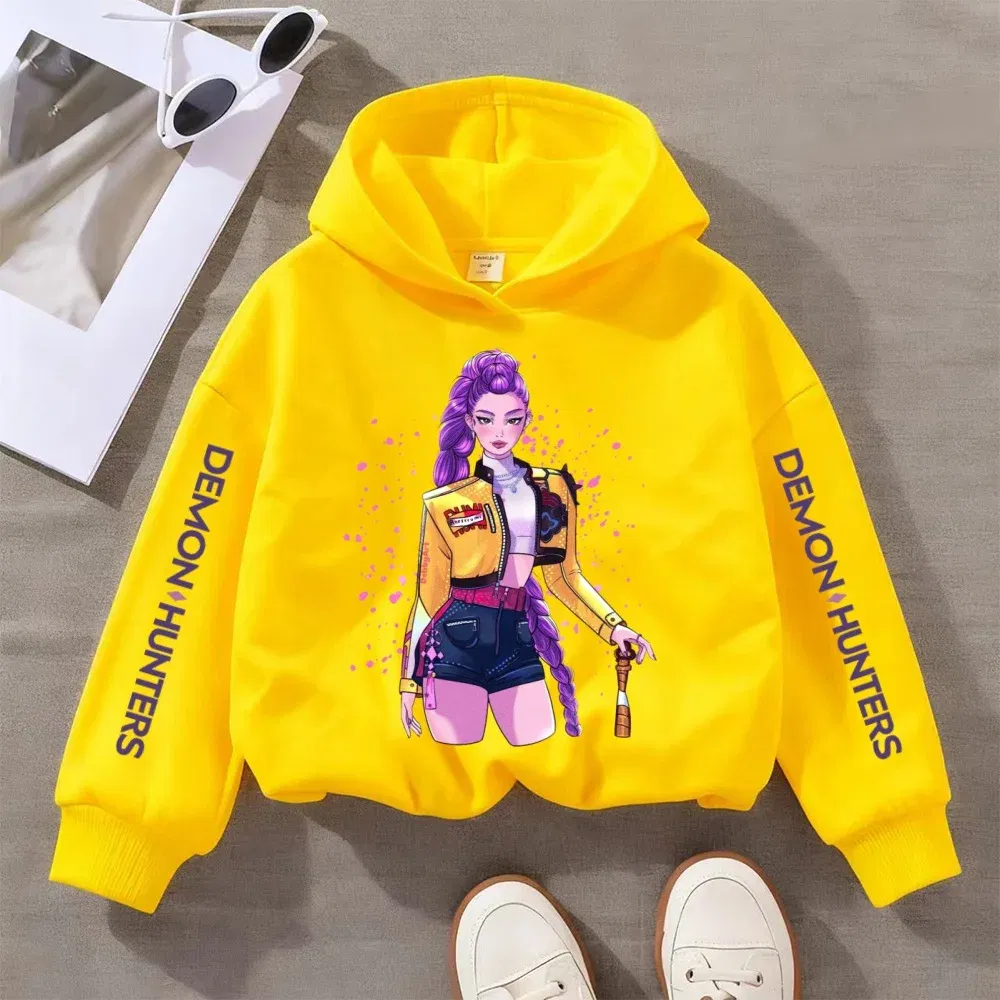 Color: Yellow, Kid Size: 110 - Kpop Witch Hunt Children's clothing, including men's and women's spring and autumn hoodies and fashionable sweatshirts