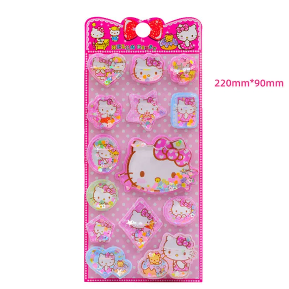 Color: army green - New Sanrio 3D Three-Dimensional Water Shaking Flashing Refrigerator,Hello Kitty Laptop/Phone Case & Children's Stickers for Kids