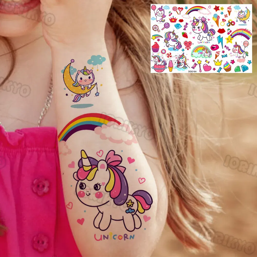 Color: Light Grey - Funny Whale Tree Temporary Tattoo For Child Boy Face Neck Girls Son Daughter Fake Moon Tattoos Sticker Cartoon Transfer Tatoos
