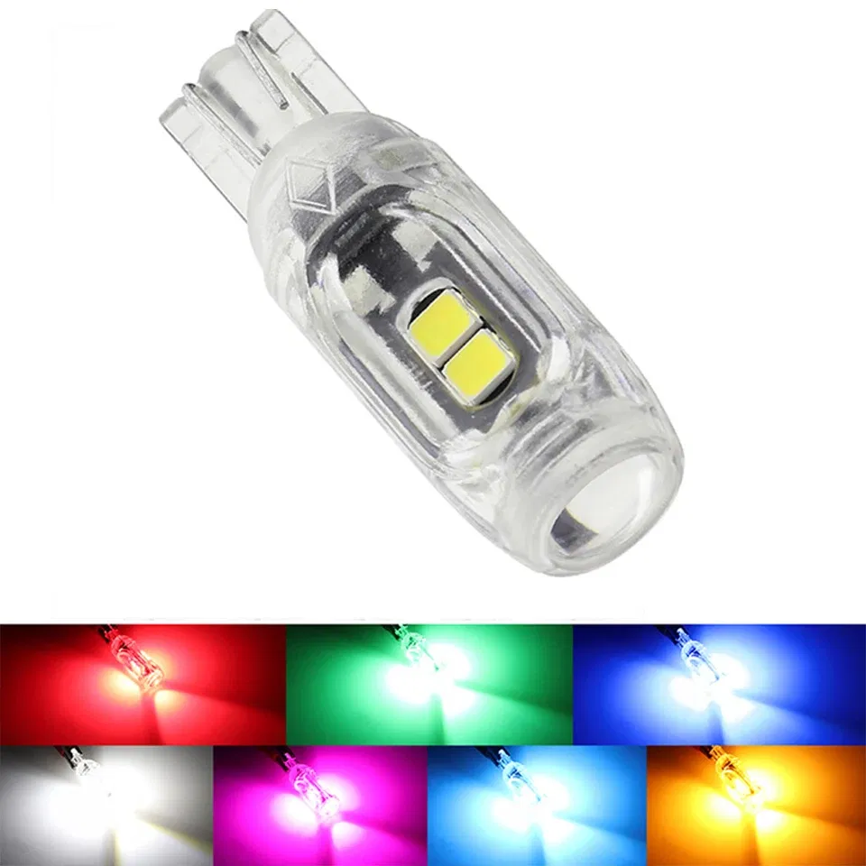 Emitting Color: Red - New T10 LED W5W Super bright Polarity Free Plastic Protect smd Car Interior Light Read Door License Plate Wedge Lamp 12V White